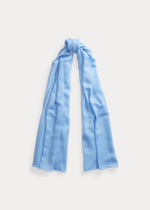 Szaliki Ralph Lauren Cashmere Scarf Damskie Niebieskie | MUTF0475