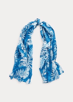 Szaliki Ralph Lauren Charlize Cotton Scarf Damskie Niebieskie | BRVT6296