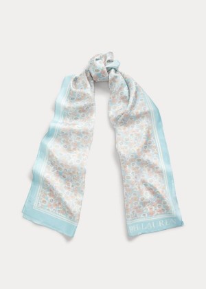 Szaliki Ralph Lauren Diana Silk Scarf Damskie Mięta Kolorowe | FOZJ3207