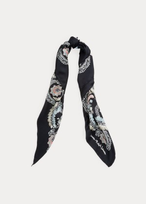 Szaliki Ralph Lauren Frances Silk Twill Scarf Damskie Czarne | FPTD0113