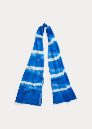 Szaliki Ralph Lauren Julia Crinkle Chiffon Scarf Damskie Niebieskie | KBMC1122