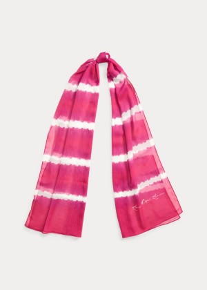 Szaliki Ralph Lauren Julia Crinkle Chiffon Scarf Damskie Głęboka Fuksja | OHHH8591