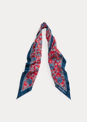 Szaliki Ralph Lauren Lisa Silk Scarf Damskie Czerwone | KHWX7093