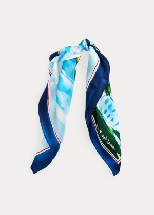 Szaliki Ralph Lauren Natalie Silk Twill Scarf Damskie Turkusowe Kolorowe | JPGY1091