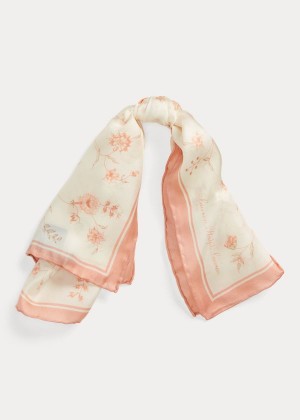 Szaliki Ralph Lauren Nicole Silk Twill Scarf Damskie Różowe | EFAN2289