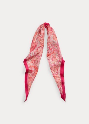 Szaliki Ralph Lauren Olivia Silk Scarf Damskie Głęboka Fuksja | KZFC2994