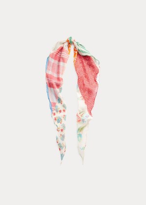 Szaliki Ralph Lauren Patchwork Cotton Scarf Damskie Kolorowe | AOQZ8138