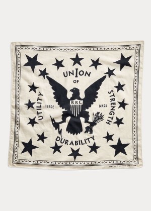 Szaliki Ralph Lauren Print Cotton Bandanna Damskie Kremowe Czarne | MNXS1671