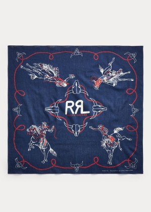 Szaliki Ralph Lauren Rodeo Cotton Bandanna Męskie Indygo Beżowe Czerwone | MRZG3529