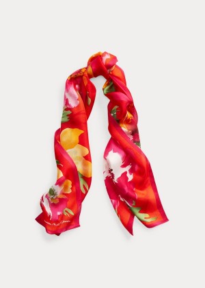 Szaliki Ralph Lauren Samantha Silk Twill Scarf Damskie Głęboka Fuksja | ZQBC5891