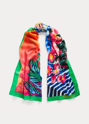 Szaliki Ralph Lauren Sunset Cashmere Scarf Damskie Kolorowe | XAFX5368