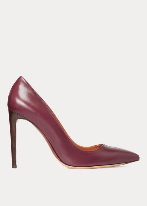 Szpilki Ralph Lauren Celia Calfskin Pump Damskie Bordowe | GDMS8015