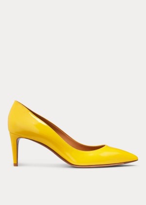 Szpilki Ralph Lauren Dinah Patent Calfskin Pump Damskie Żółte | UPEB7870