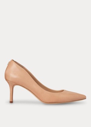 Szpilki Ralph Lauren Lanette Leather Pump Damskie Khaki | GJPK1750