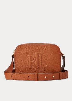 Torba Crossbody Ralph Lauren Leather Hayes Crossbody Damskie Brązowe | XQXJ4968