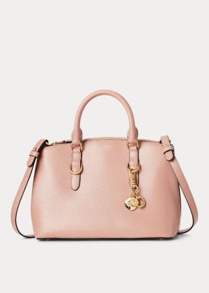 Torba Satchel Ralph Lauren Saffiano Leather Mini Satchel Damskie Różowe | HIJK2237