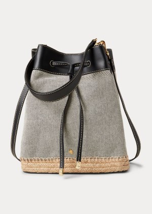 Torby Ralph Lauren Canvas Debby Drawstring Bag Damskie Czarne | PSTQ1639