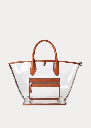 Torby Tote Ralph Lauren Clear Medium Bellport Tote Damskie Brązowe | PIOQ2054