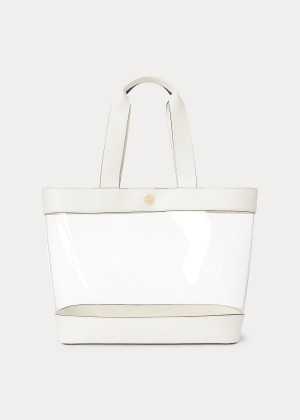 Torby Tote Ralph Lauren Clear Medium Tote Damskie Kremowe | PLPY8638