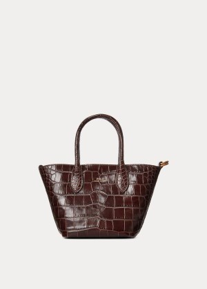 Torby Tote Ralph Lauren Embossed Mini Bellport Tote Damskie Czekolada | FWFV7852