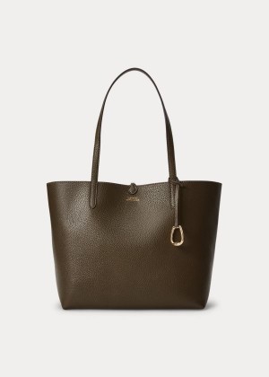 Torby Tote Ralph Lauren Faux-Leather Reversible Tote Damskie Oliwkowe | XKJA4213