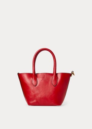 Torby Tote Ralph Lauren Leather Mini Bellport Tote Damskie Czerwone | HJWL8981