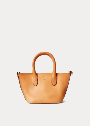 Torby Tote Ralph Lauren Leather Mini Bellport Tote Damskie Brązowe | WAGP7219