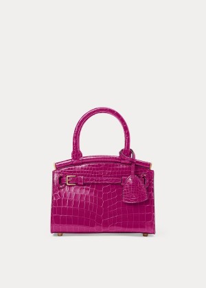 Torebka Ralph Lauren Alligator Mini RL50 Handbag Damskie Różowe | RMSK6350