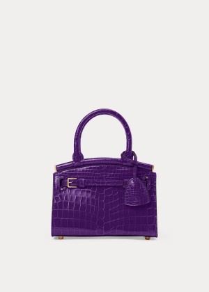 Torebka Ralph Lauren Alligator Mini RL50 Handbag Damskie Fioletowe | EBRA3298