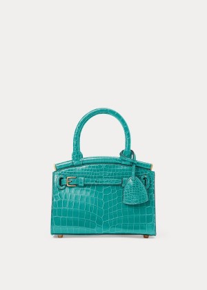 Torebka Ralph Lauren Alligator Mini RL50 Handbag Damskie Turkusowe | VYAM7737