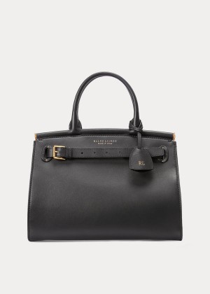 Torebka Ralph Lauren Calfskin Medium RL50 Handbag Damskie Czarne | BVUH5318