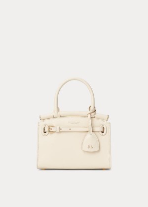 Torebka Ralph Lauren Calfskin Mini RL50 Handbag Damskie Kremowe | BLQW4180