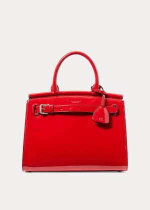 Torebka Ralph Lauren Patent Medium RL50 Handbag Damskie Jasny Czerwone | NKJG7122