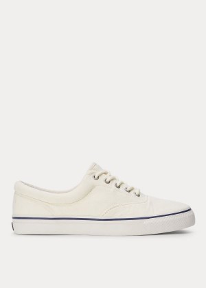 Trampki Ralph Lauren Harpoon Canvas Sneakers Męskie Kremowe | GZOS3807