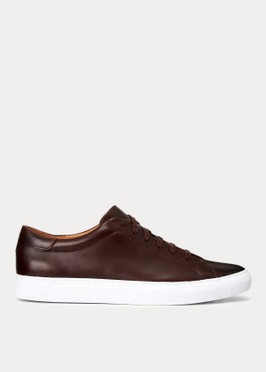 Trampki Ralph Lauren Jermain Leather Sneakers Męskie Brązowe | YXQG0089