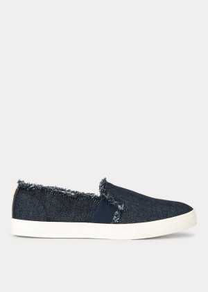 Trampki Ralph Lauren Jinny Denim Slip-On Sneakers Damskie Granatowe | HPTJ1279