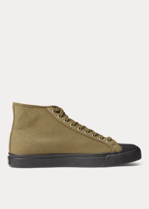 Trampki Ralph Lauren Mayport Canvas Sneakers Damskie Oliwkowe | DUHQ3075