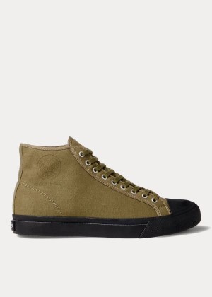 Trampki Ralph Lauren Mayport Canvas Sneakers Damskie Oliwkowe | TXOJ9806