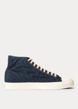 Trampki Ralph Lauren Mayport Indigo Canvas Sneakers Męskie Indygo | ETGF5704