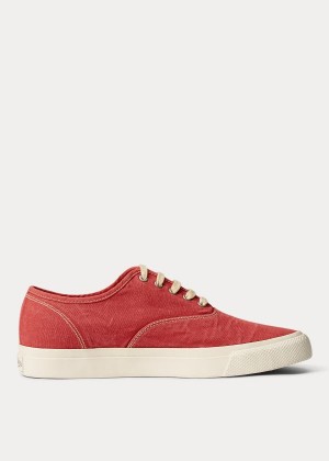 Trampki Ralph Lauren New Norfolk Canvas Sneakers Damskie Czerwone | NUGT7464