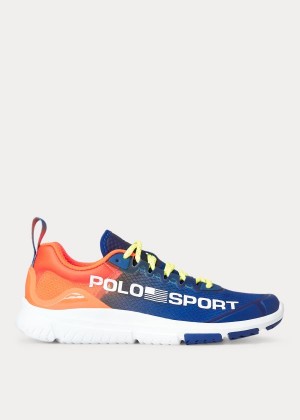 Trampki Ralph Lauren Tech Racer Sneakers Damskie Pomarańczowe Niebieskie Kolorowe | XSZC9451