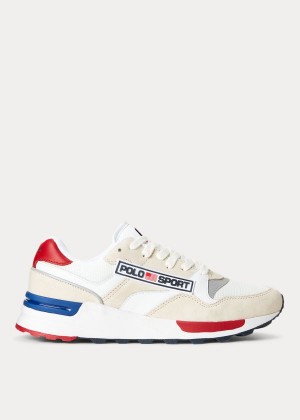 Trampki Ralph Lauren Trackster 100 Sneakers Męskie Białe | ZOYW4124