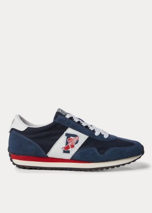 Trampki Ralph Lauren Train 90 Sneakers Męskie Granatowe Białe | HSEQ8568