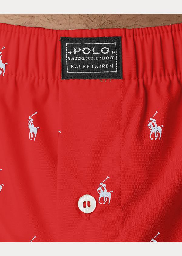 Bielizny Ralph Lauren Allover Pony Boxer Męskie Czerwone Niebieskie | MTWX0188