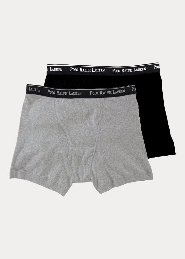 Bielizny Ralph Lauren Boxer Brief 2-Pack Męskie Szare | UOJZ1036