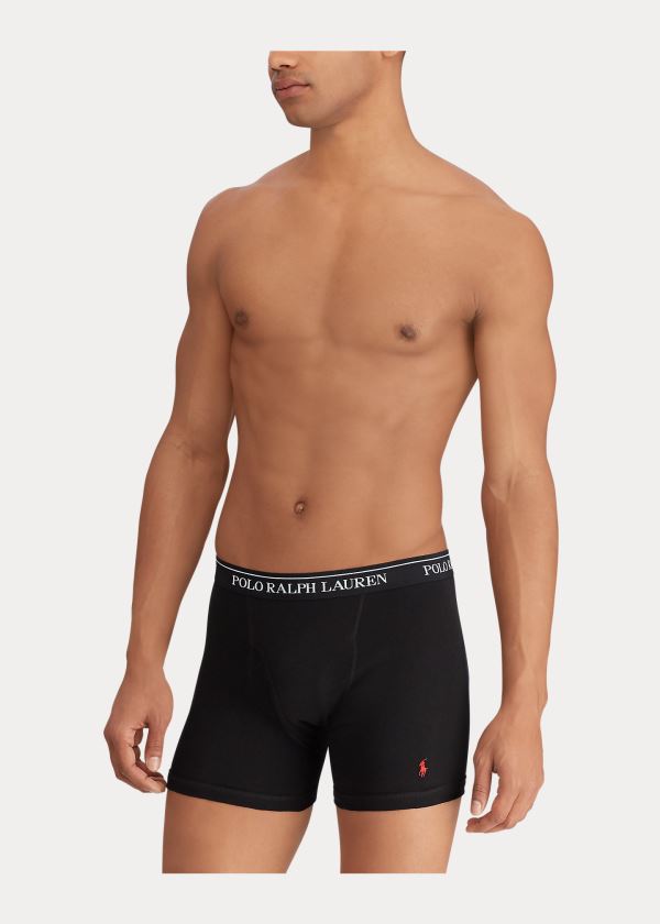 Bielizny Ralph Lauren Boxer Brief 3-Pack Męskie Szare Jasny Szare Czarne | STAN2510