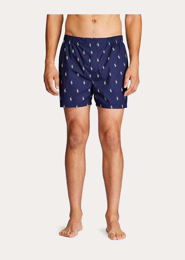 Bielizny Ralph Lauren Classic Boxer 3-Pack Męskie Granatowe Kolorowe | VUMU5429