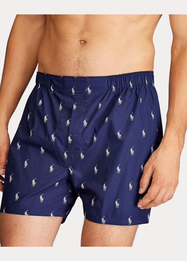 Bielizny Ralph Lauren Classic Boxer 3-Pack Męskie Granatowe Kolorowe | VUMU5429