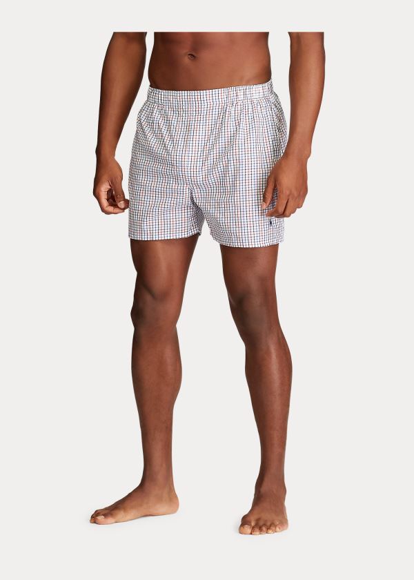 Bielizny Ralph Lauren Classic Boxer 3-Pack Męskie Granatowe Kolorowe | NYLE4511