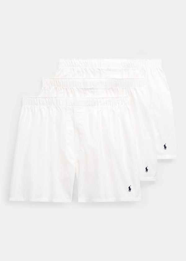 Bielizny Ralph Lauren Classic Fit Boxer 3-Pack Męskie Białe | QQOO8024